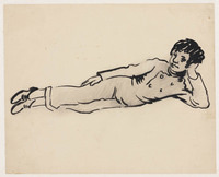 KT 1998 019
<br/>
Liggend jongetje; J.W. Rädecker, zoon van de kunstenaar ("Noeki")
<br/>
<em>Rädecker, John (1885-1956)</em>